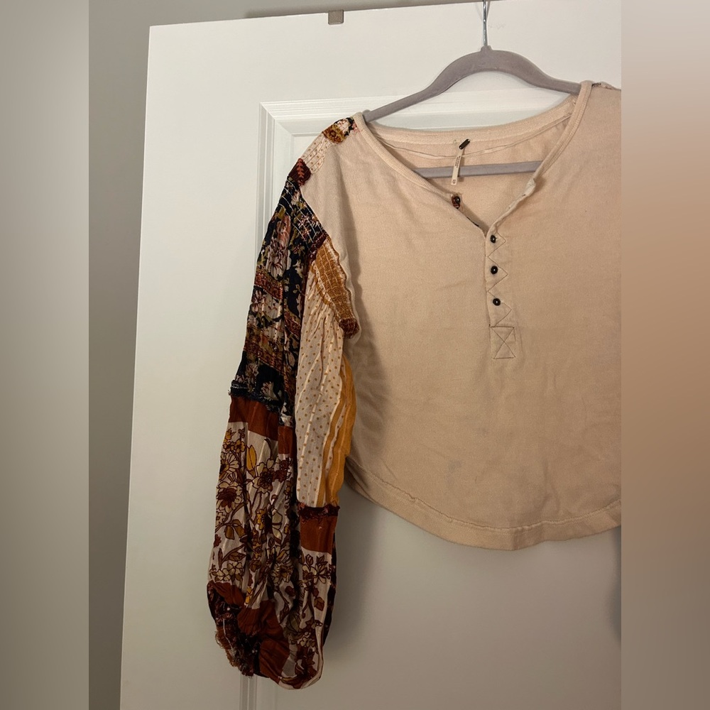 Free People Light Magic Henley Blouse Top - Picture 6 of 6